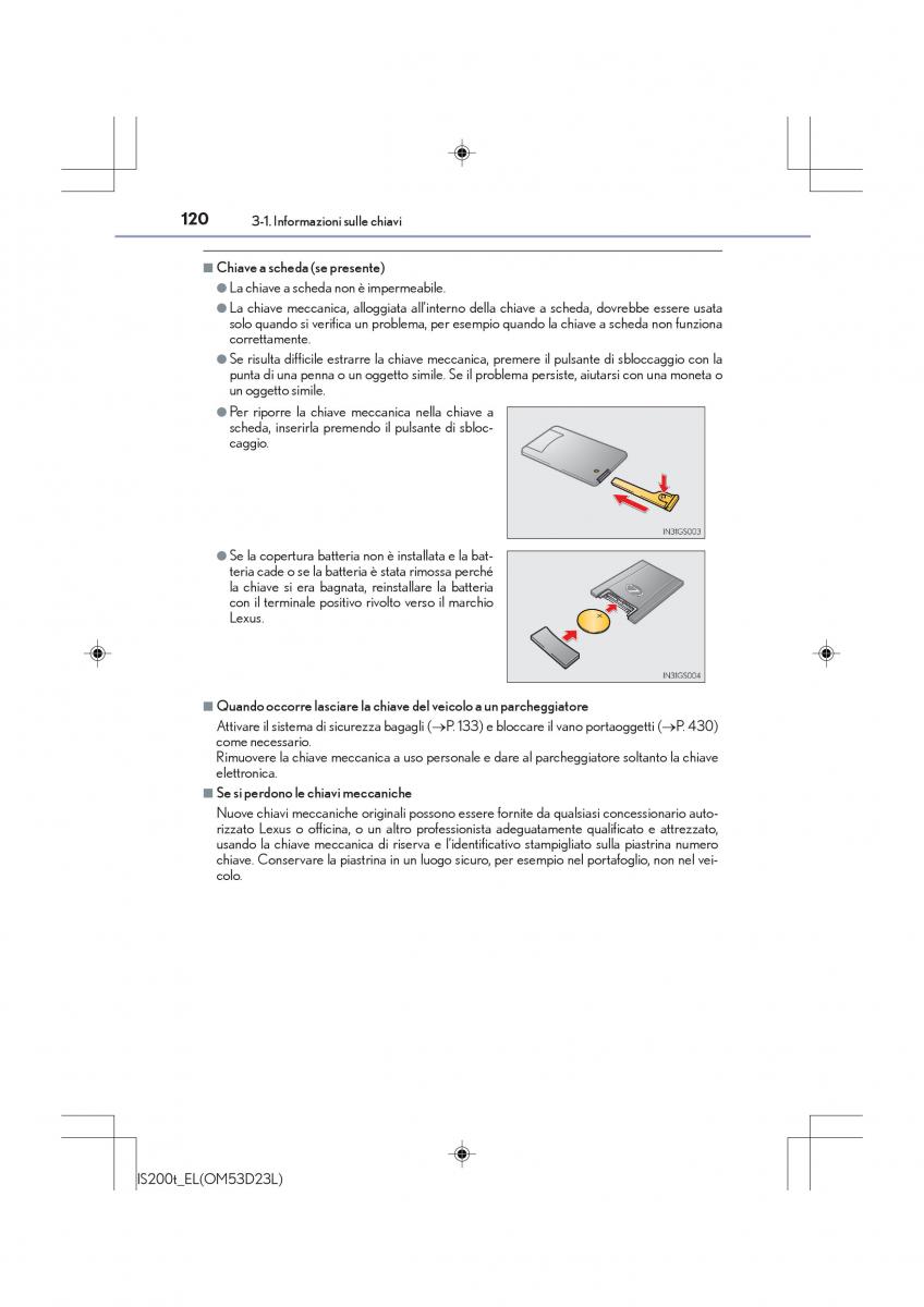 Lexus IS200t III 3 manuale del proprietario / page 120