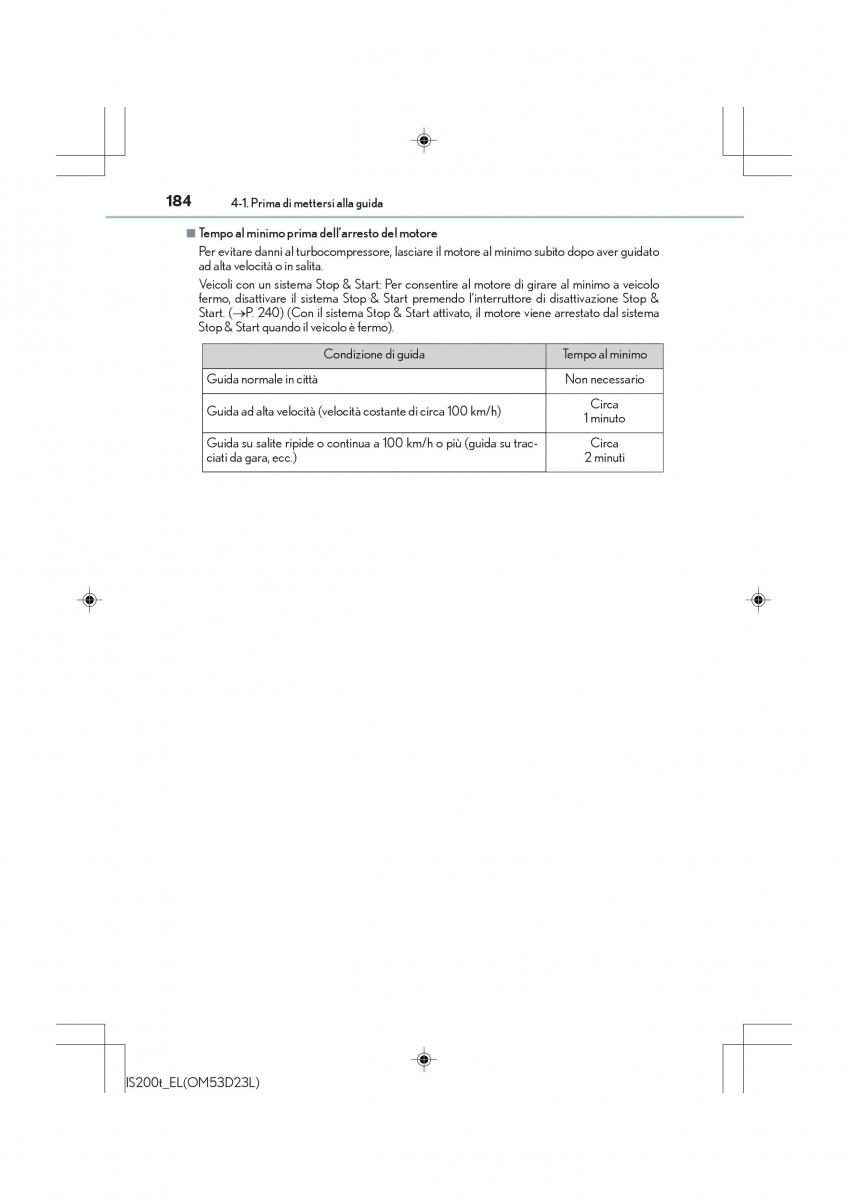 Lexus IS200t III 3 manuale del proprietario / page 184