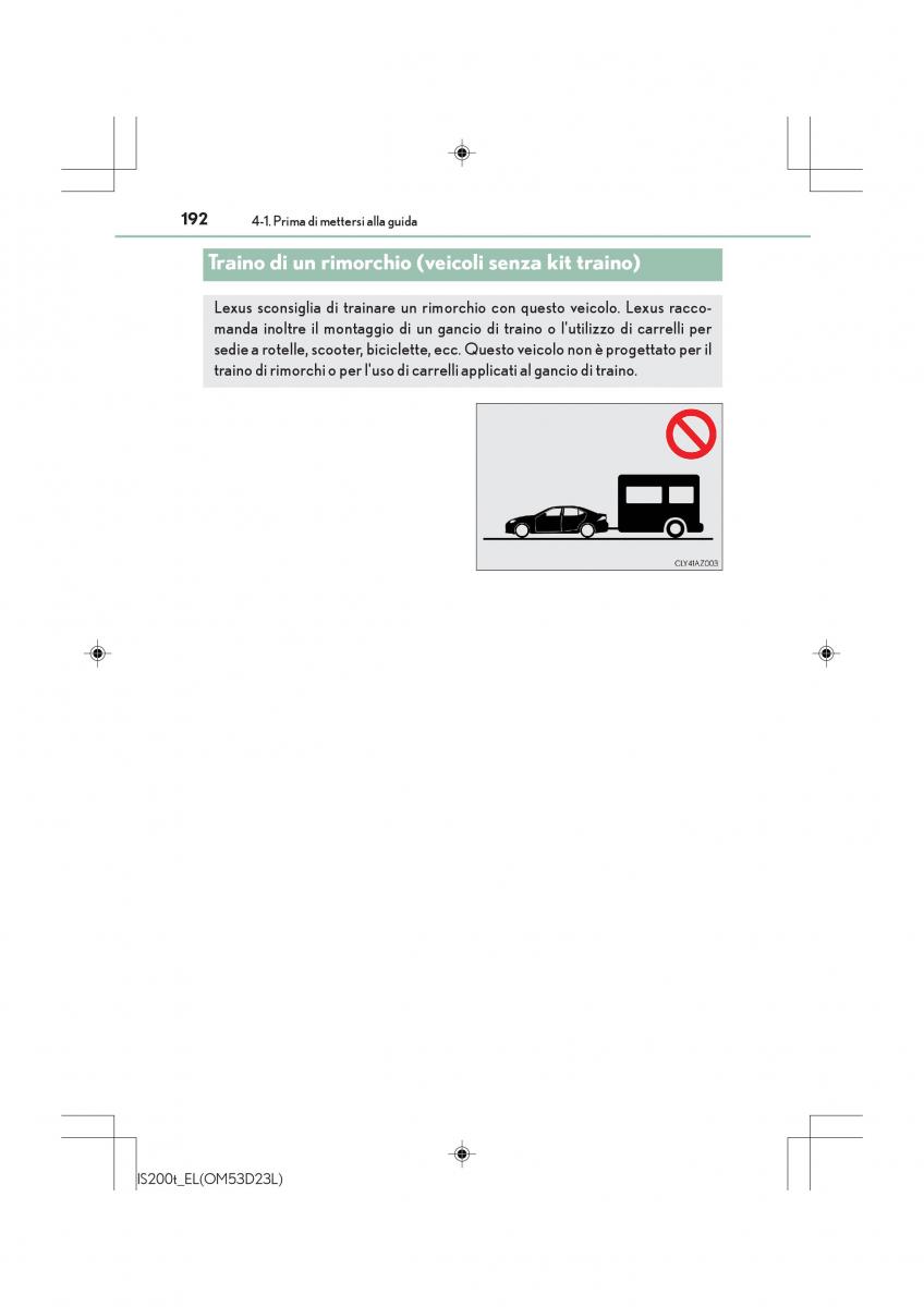 Lexus IS200t III 3 manuale del proprietario / page 192