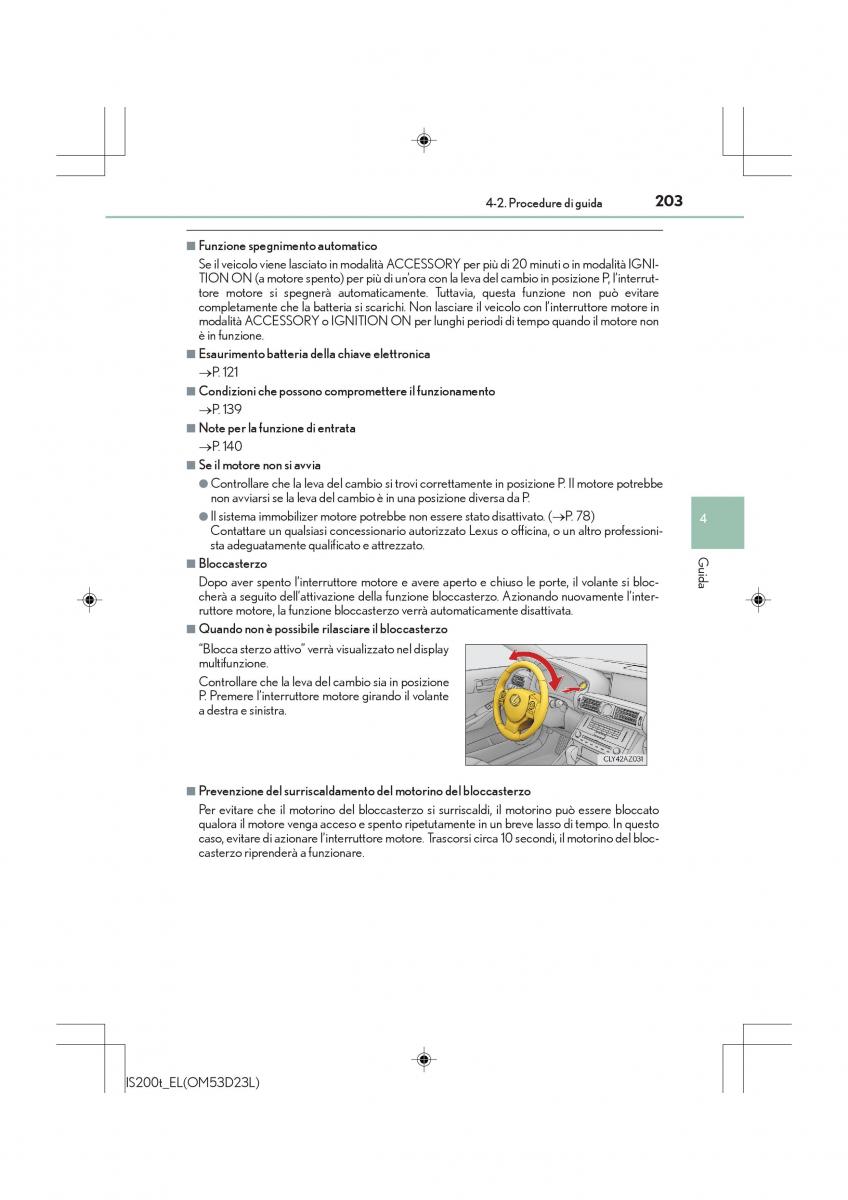 Lexus IS200t III 3 manuale del proprietario / page 203