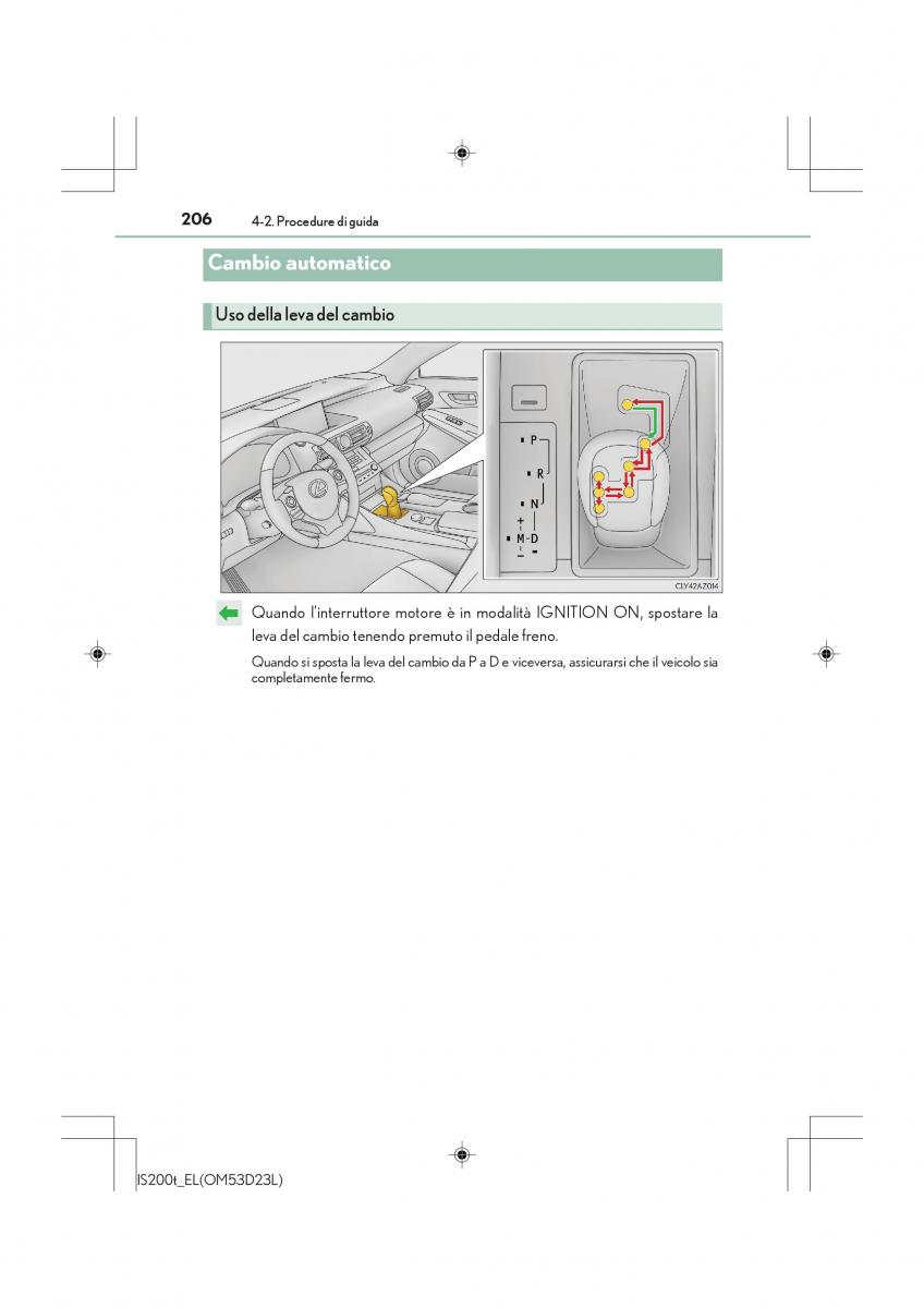 Lexus IS200t III 3 manuale del proprietario / page 206