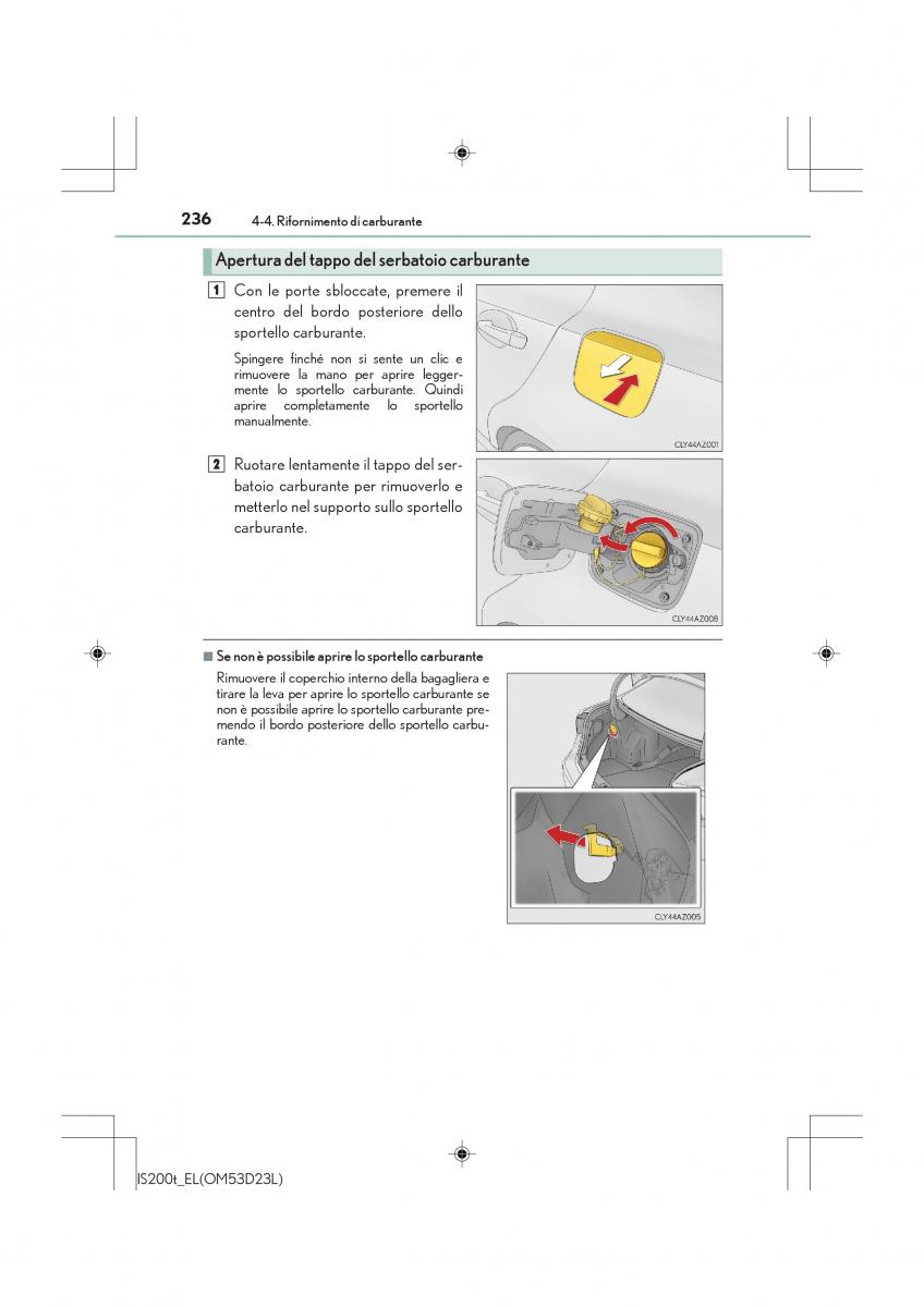 Lexus IS200t III 3 manuale del proprietario / page 236