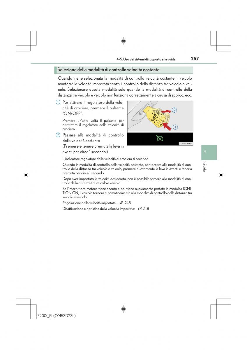 Lexus IS200t III 3 manuale del proprietario / page 257