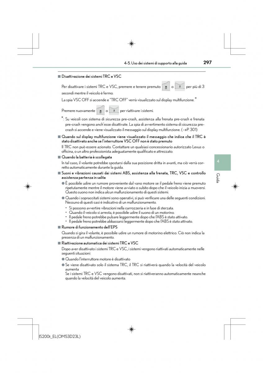 Lexus IS200t III 3 manuale del proprietario / page 297