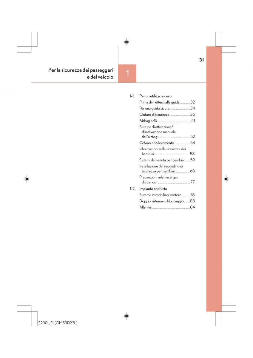 Lexus IS200t III 3 manuale del proprietario / page 31