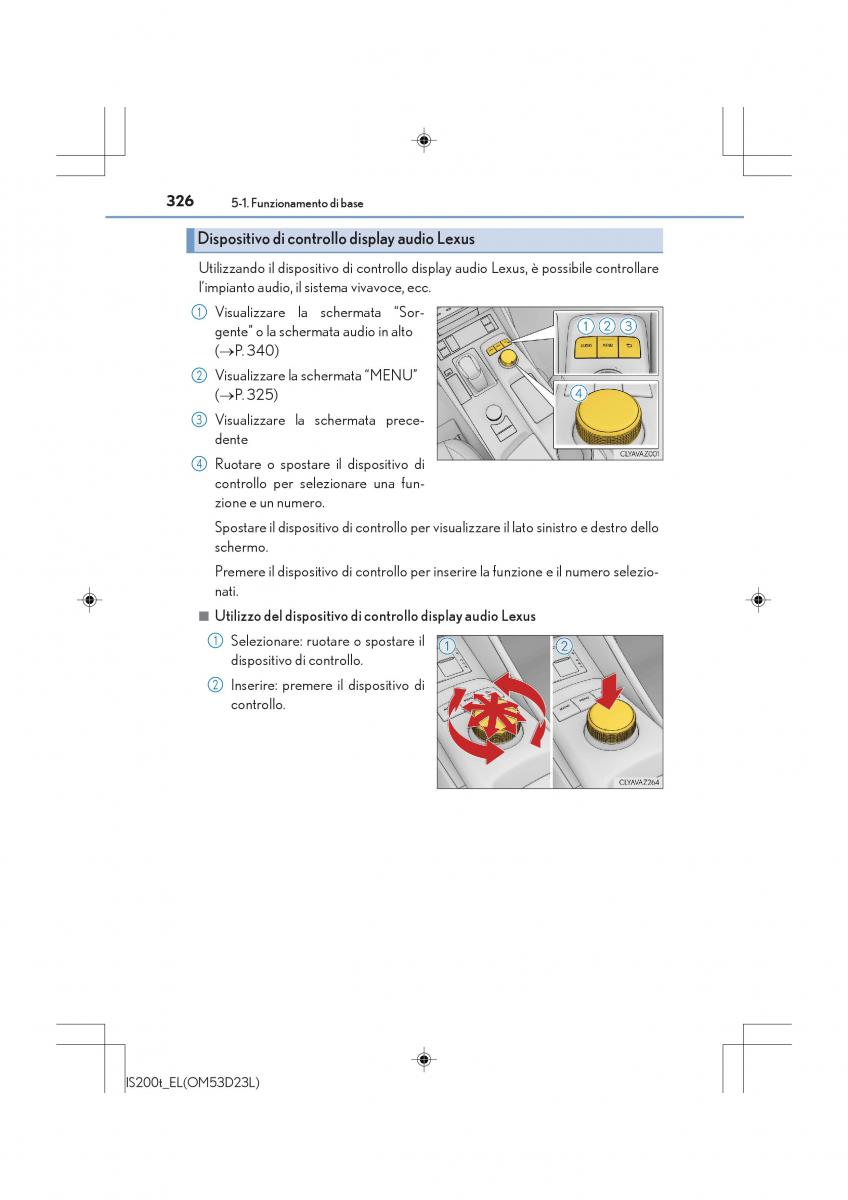 Lexus IS200t III 3 manuale del proprietario / page 326