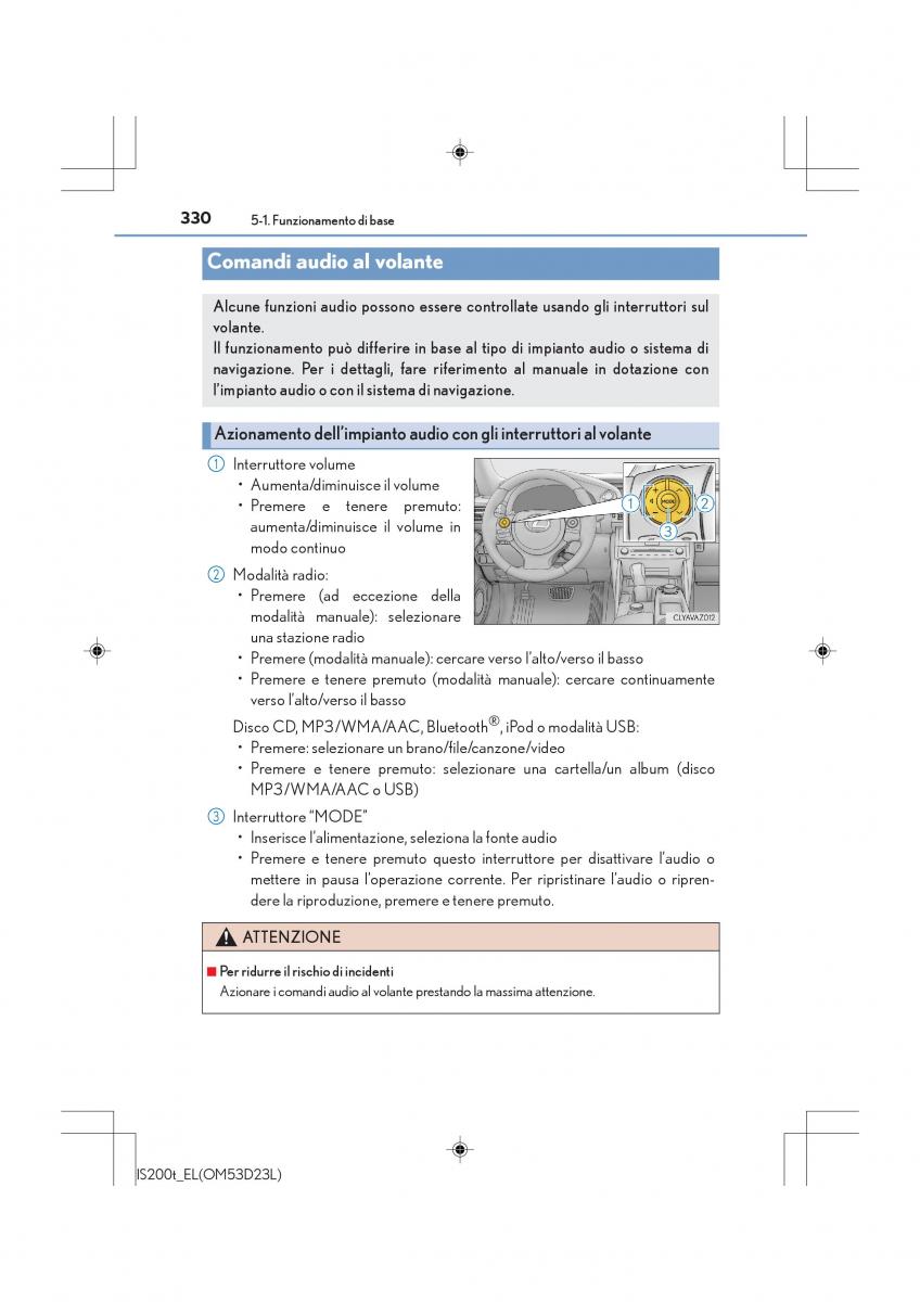 Lexus IS200t III 3 manuale del proprietario / page 330