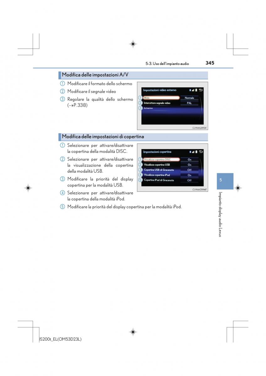 Lexus IS200t III 3 manuale del proprietario / page 345