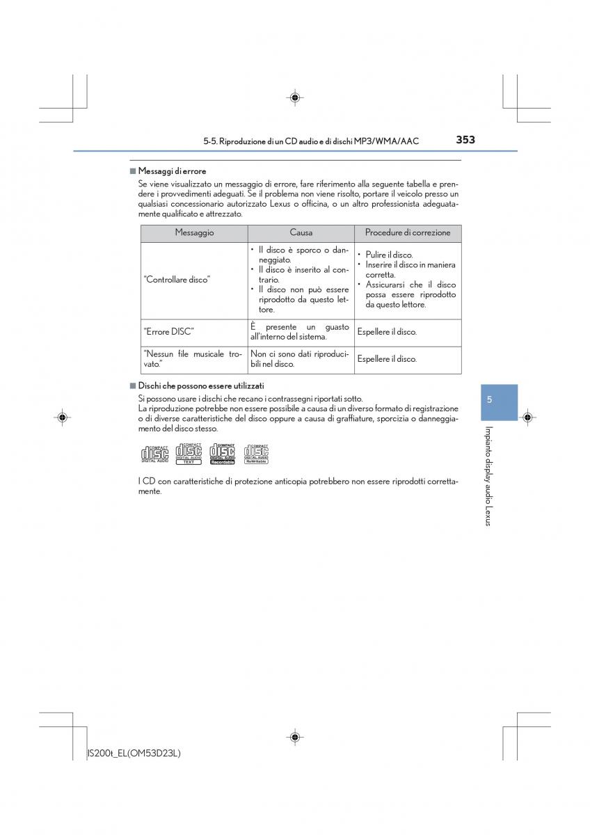 Lexus IS200t III 3 manuale del proprietario / page 353