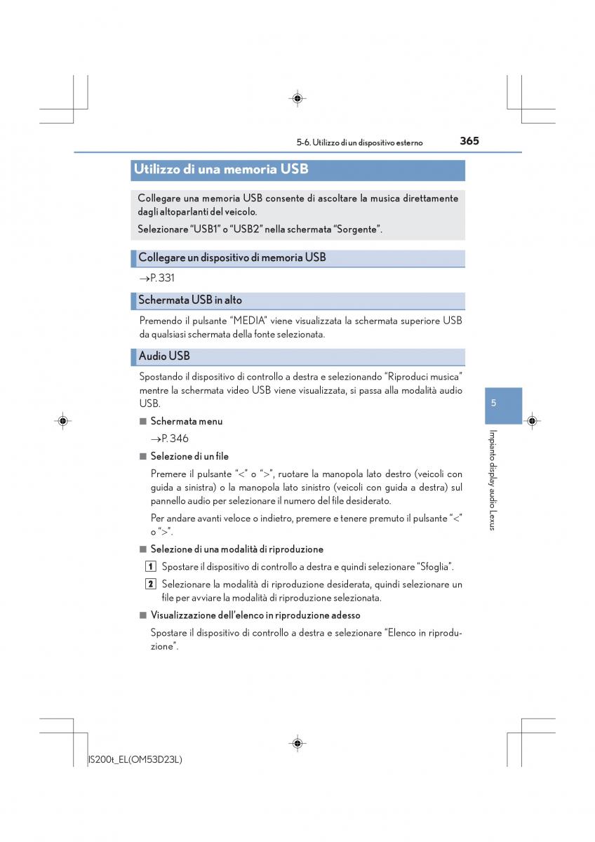 Lexus IS200t III 3 manuale del proprietario / page 365
