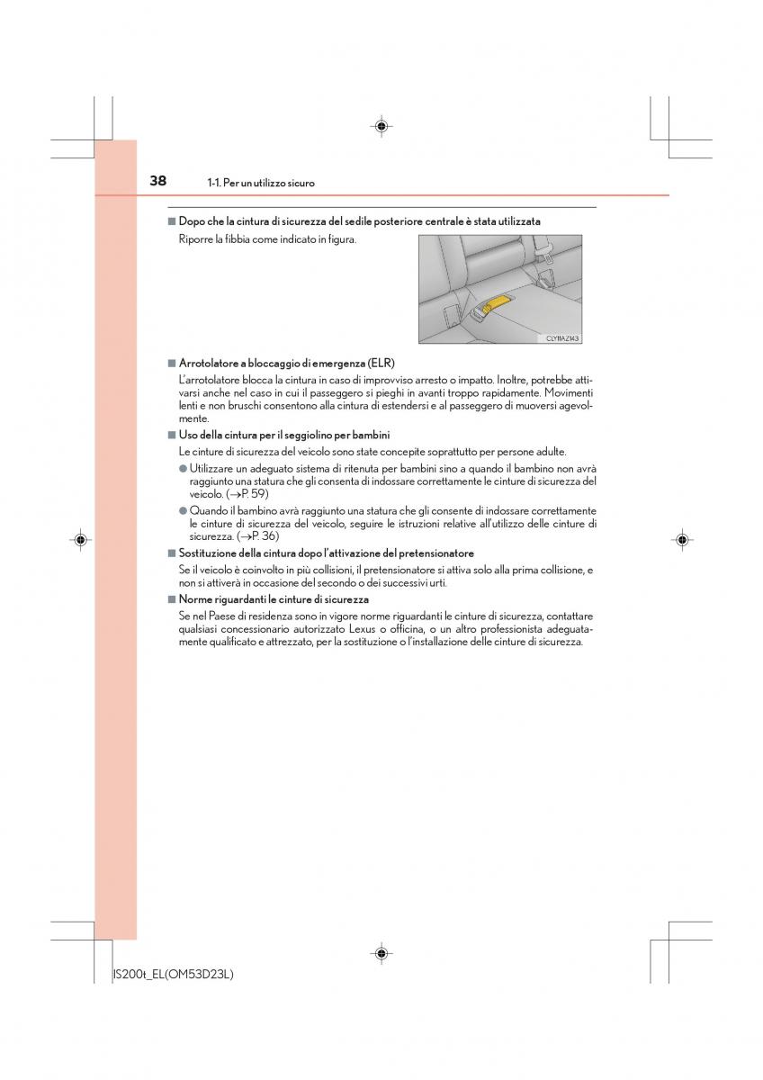 Lexus IS200t III 3 manuale del proprietario / page 38