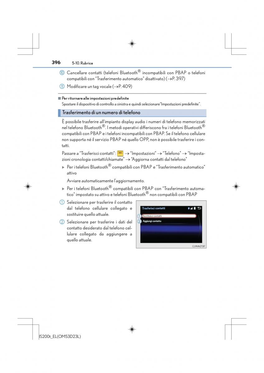 Lexus IS200t III 3 manuale del proprietario / page 396