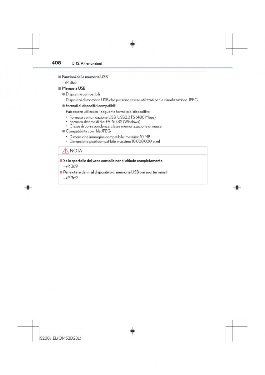 Lexus IS200t III 3 manuale del proprietario / page 408