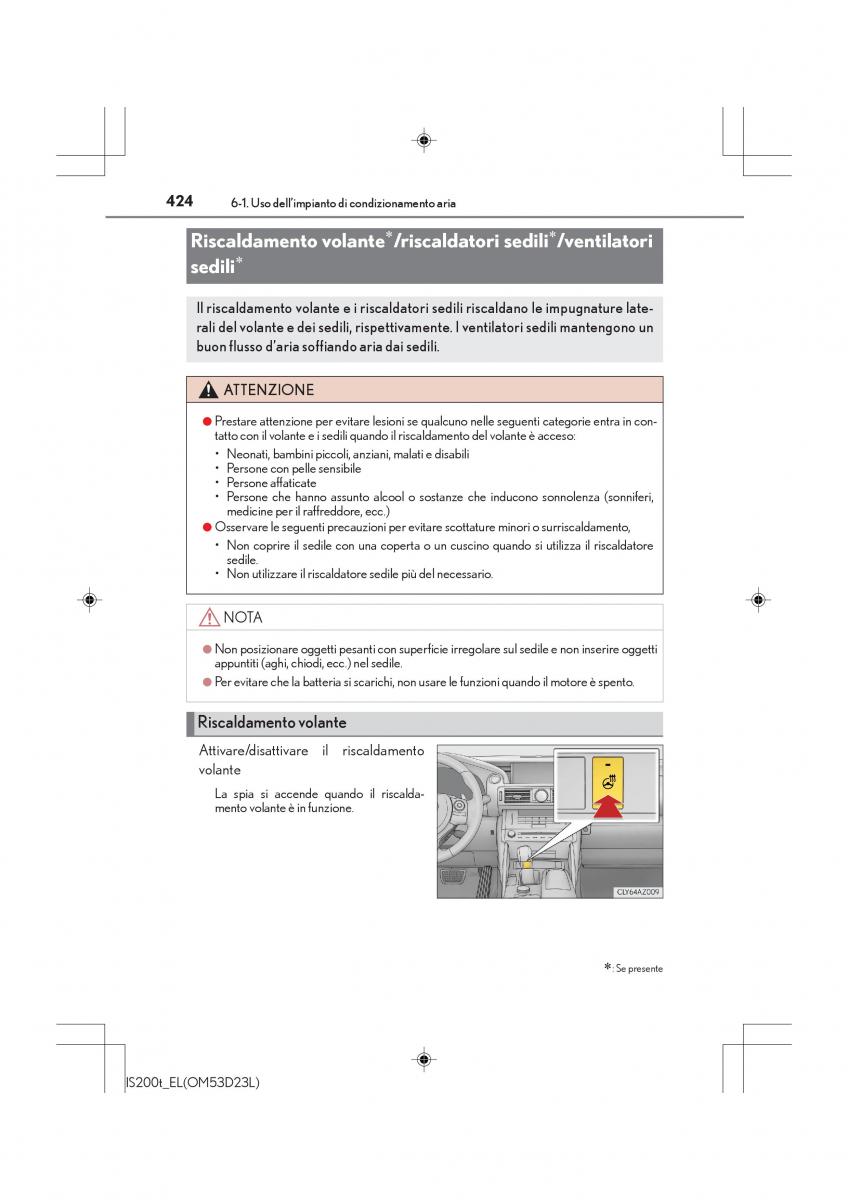 Lexus IS200t III 3 manuale del proprietario / page 424