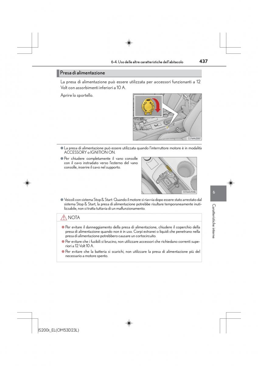 Lexus IS200t III 3 manuale del proprietario / page 437