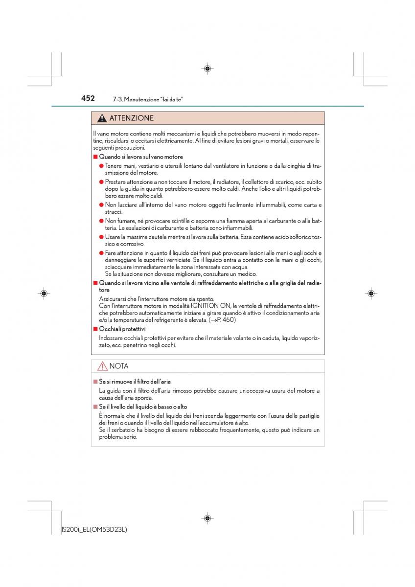 Lexus IS200t III 3 manuale del proprietario / page 452