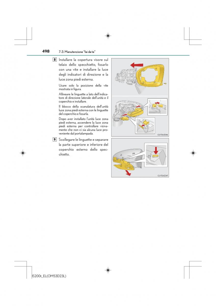 Lexus IS200t III 3 manuale del proprietario / page 498