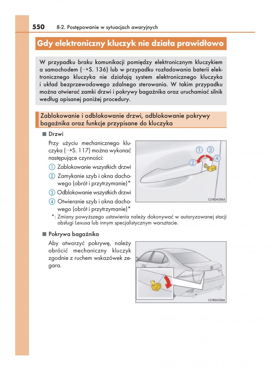 Lexus IS200t III 3 instrukcja obslugi / page 550