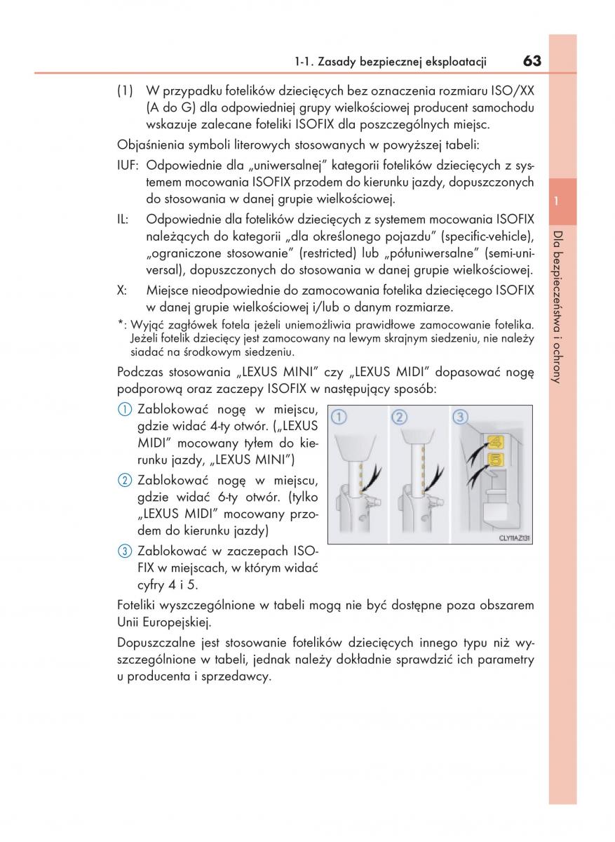 Lexus IS200t III 3 instrukcja obslugi / page 63