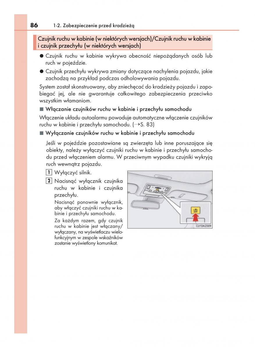 Lexus IS200t III 3 instrukcja obslugi / page 86