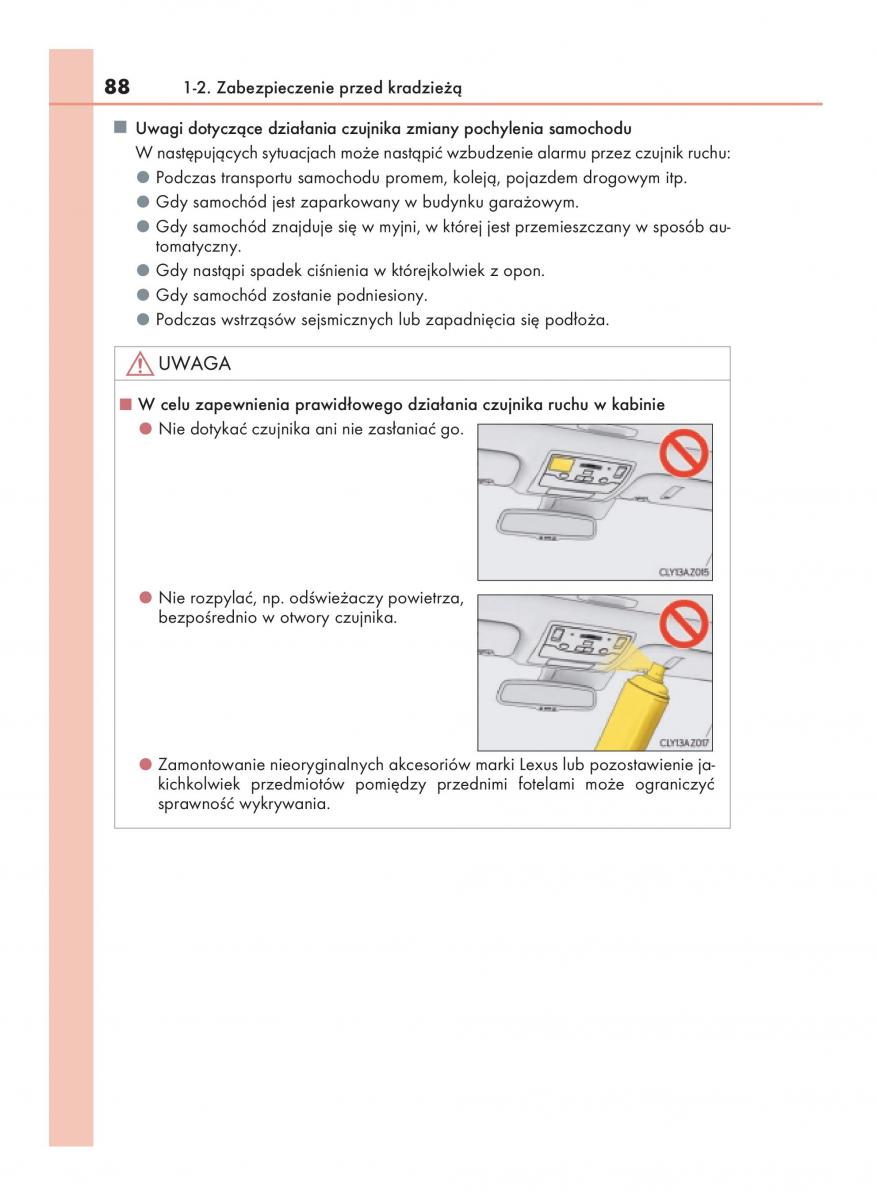 Lexus IS200t III 3 instrukcja obslugi / page 88