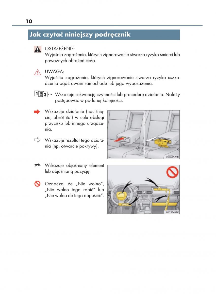 Lexus IS200t III 3 instrukcja obslugi / page 10