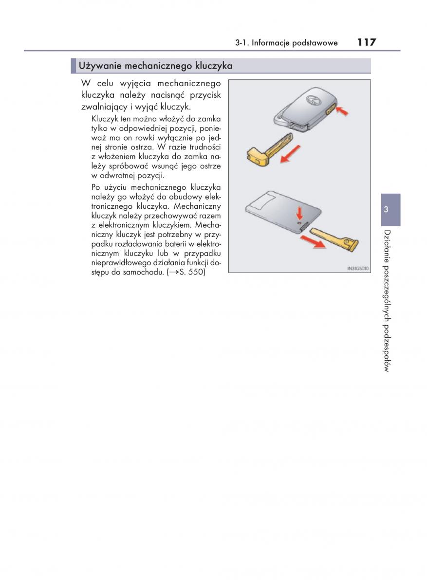 Lexus IS200t III 3 instrukcja obslugi / page 117