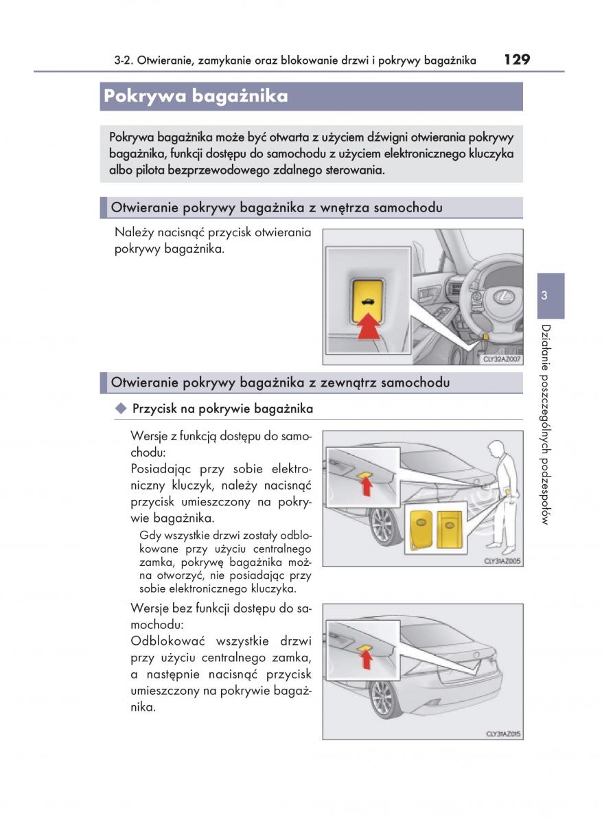 Lexus IS200t III 3 instrukcja obslugi / page 129