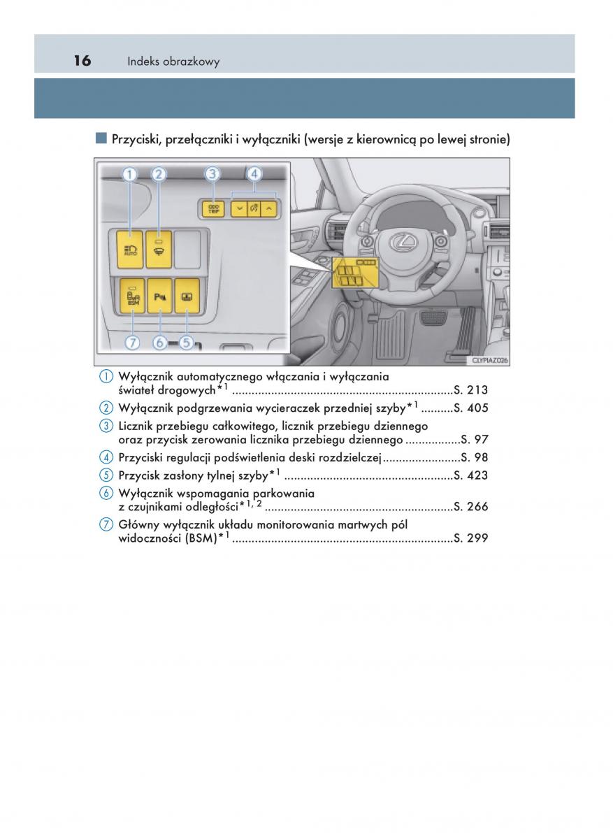 Lexus IS200t III 3 instrukcja obslugi / page 16