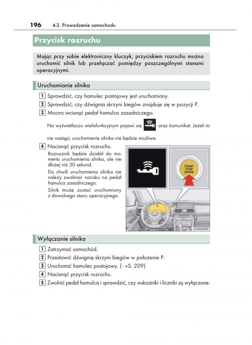 Lexus IS200t III 3 instrukcja obslugi / page 196