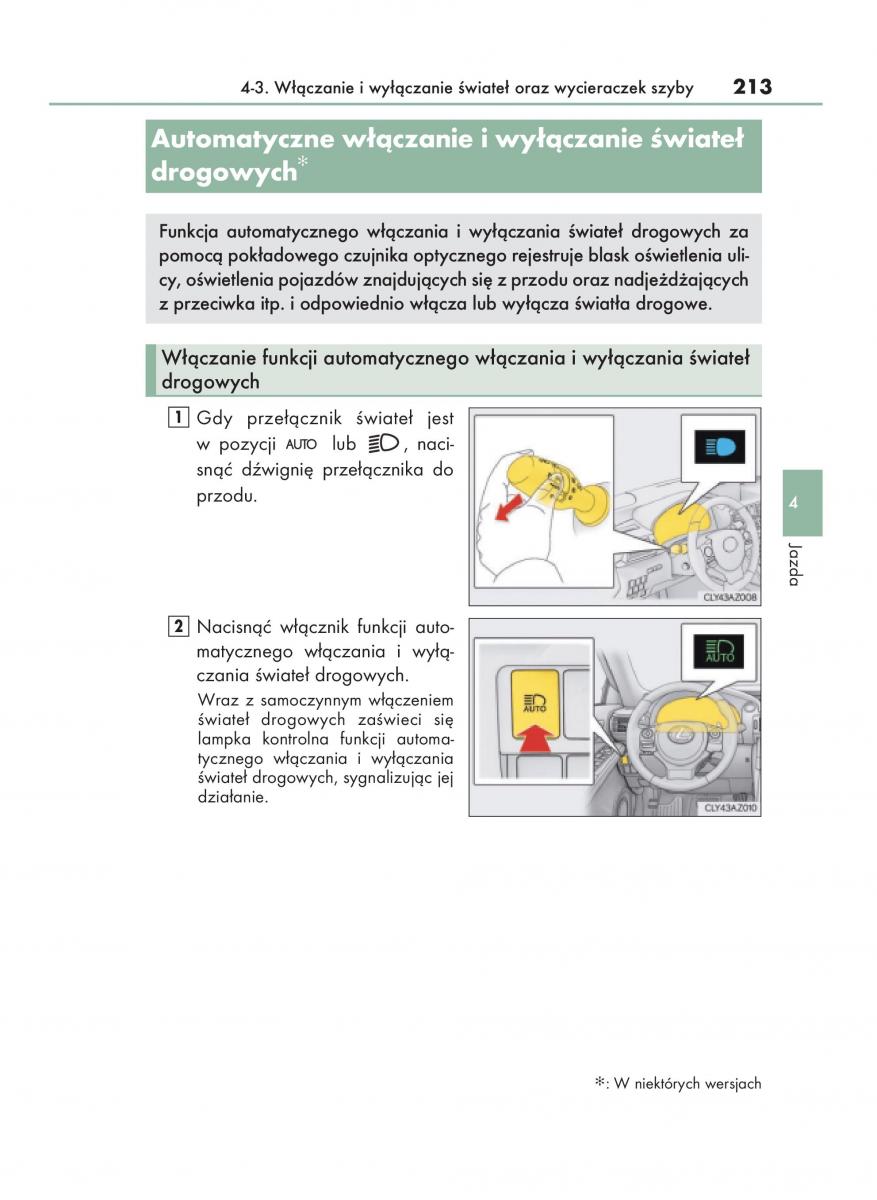 Lexus IS200t III 3 instrukcja obslugi / page 213