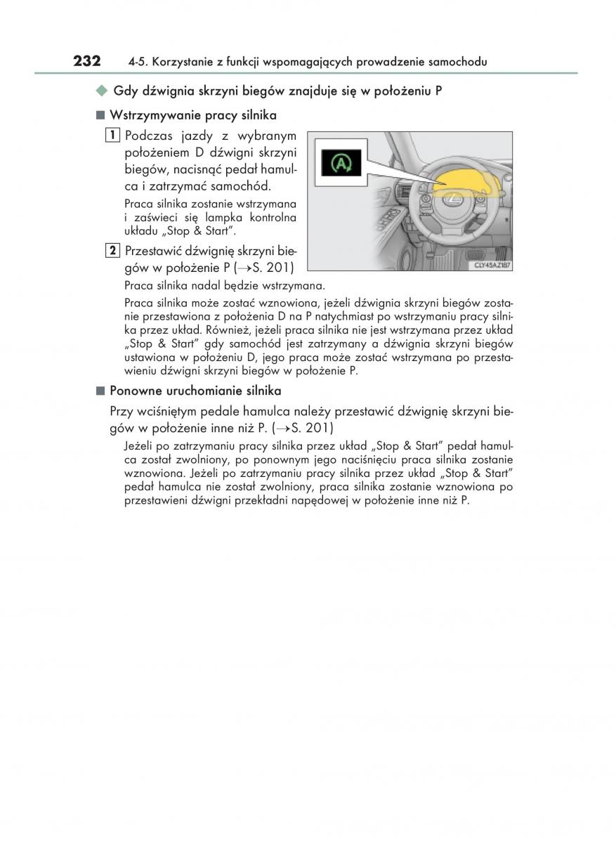 Lexus IS200t III 3 instrukcja obslugi / page 232