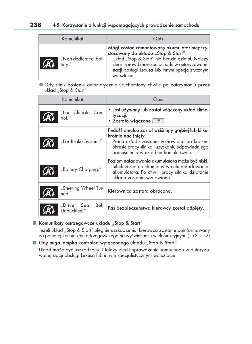 Lexus IS200t III 3 instrukcja obslugi / page 238