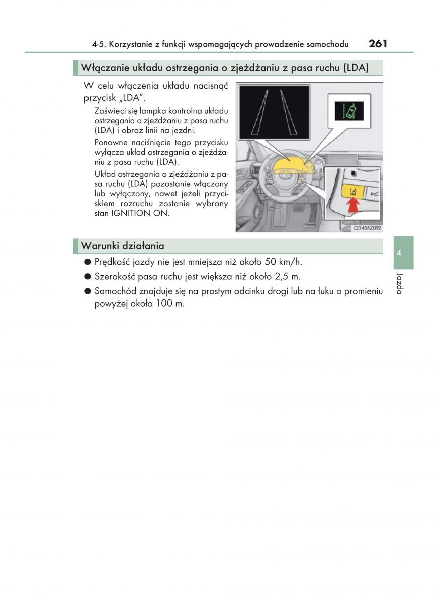 Lexus IS200t III 3 instrukcja obslugi / page 261