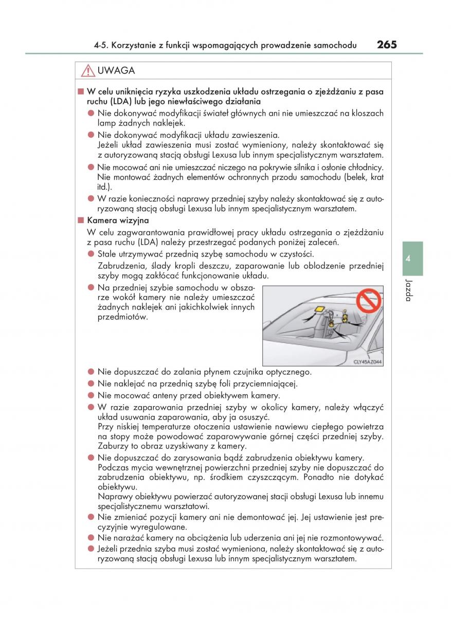 Lexus IS200t III 3 instrukcja obslugi / page 265