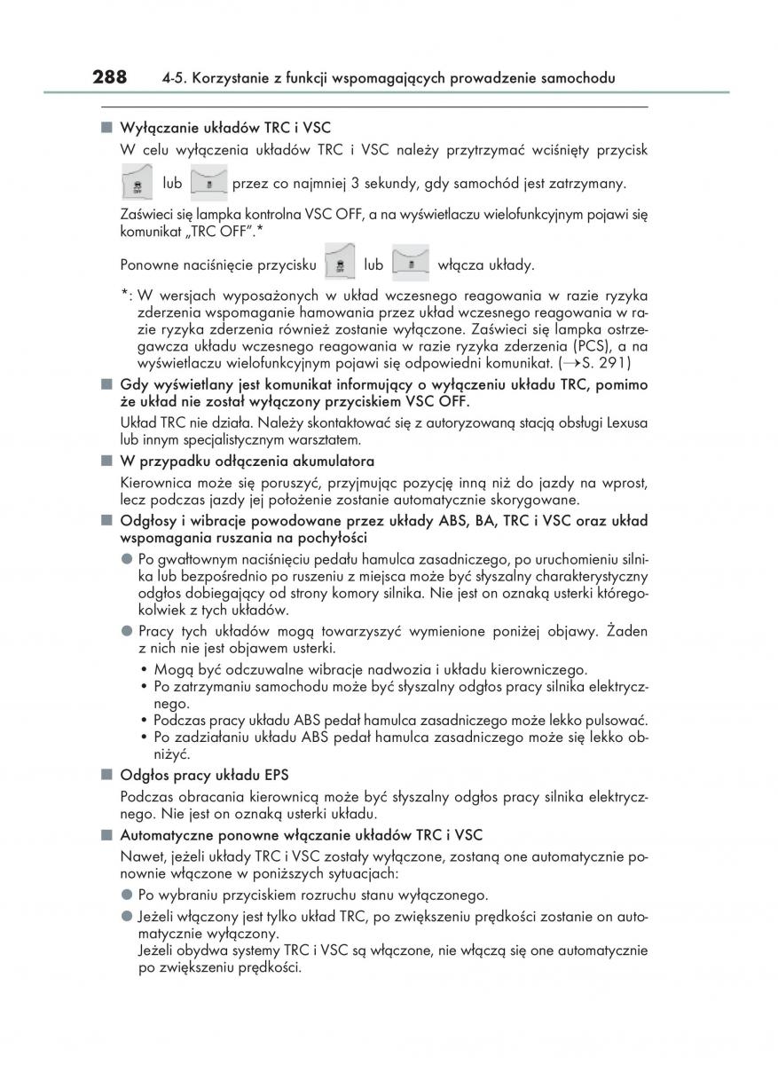 Lexus IS200t III 3 instrukcja obslugi / page 288