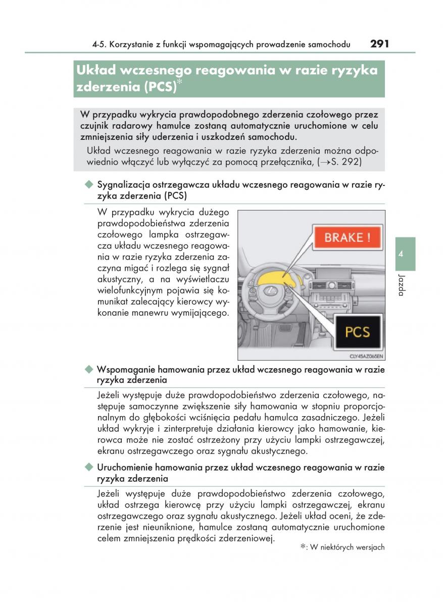 Lexus IS200t III 3 instrukcja obslugi / page 291