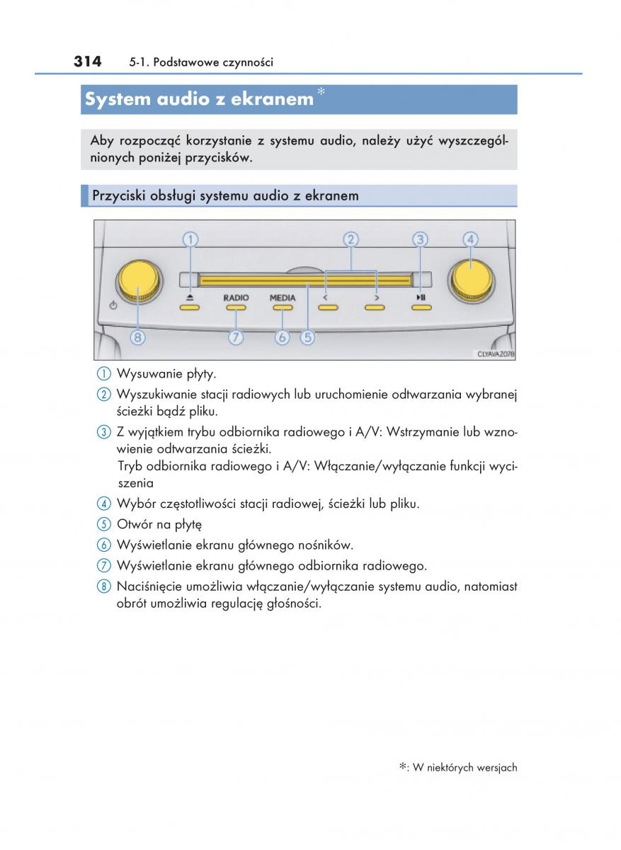 Lexus IS200t III 3 instrukcja obslugi / page 314