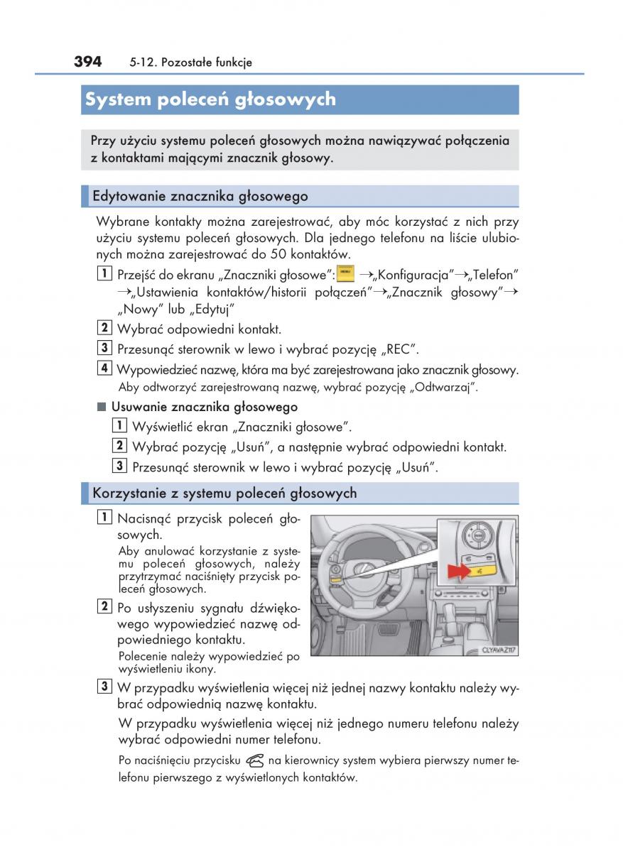 Lexus IS200t III 3 instrukcja obslugi / page 394