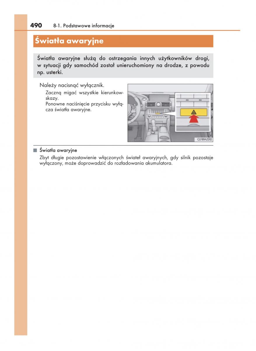 Lexus IS200t III 3 instrukcja obslugi / page 490