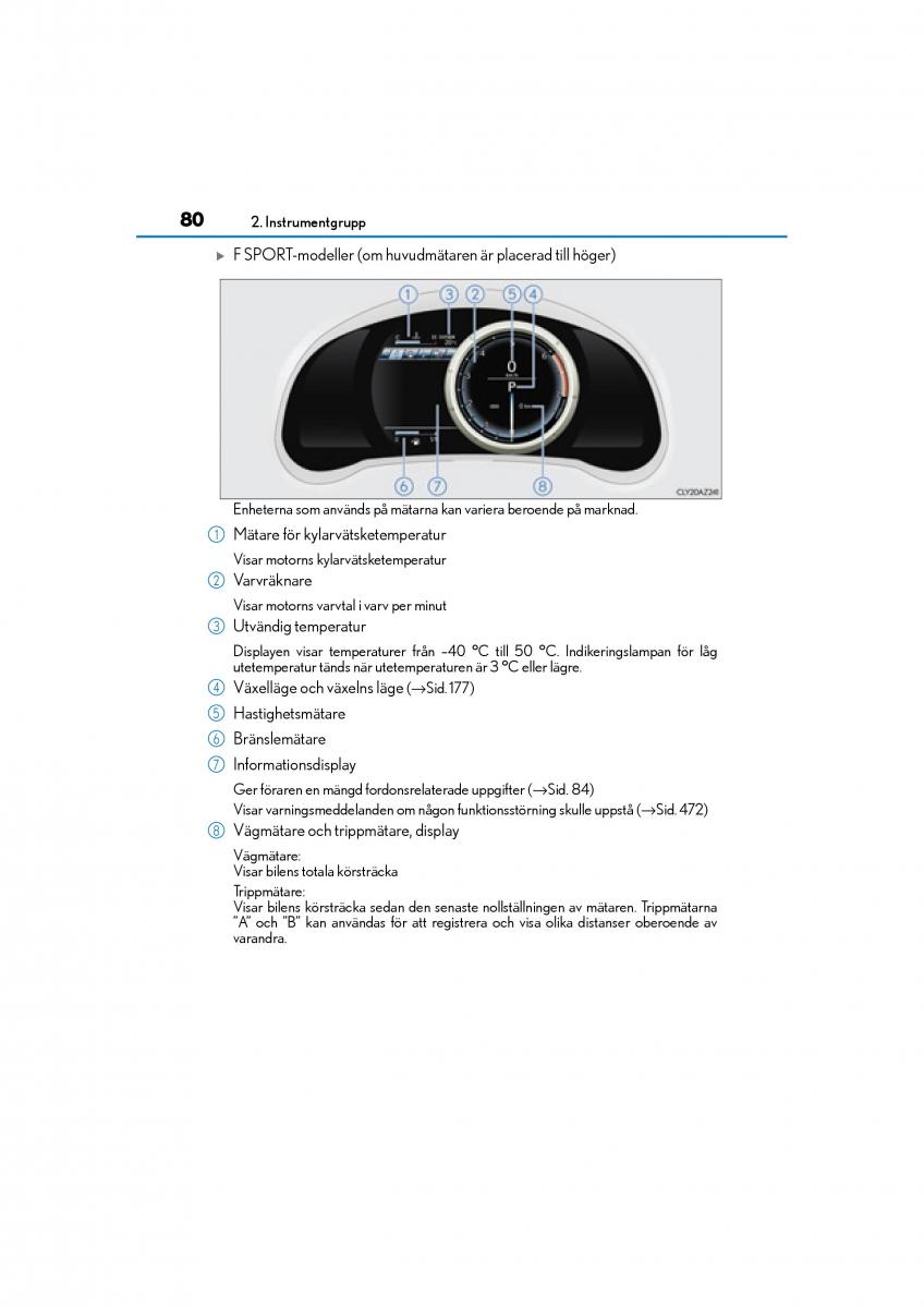 Lexus IS200t III 3 instruktionsbok / page 80