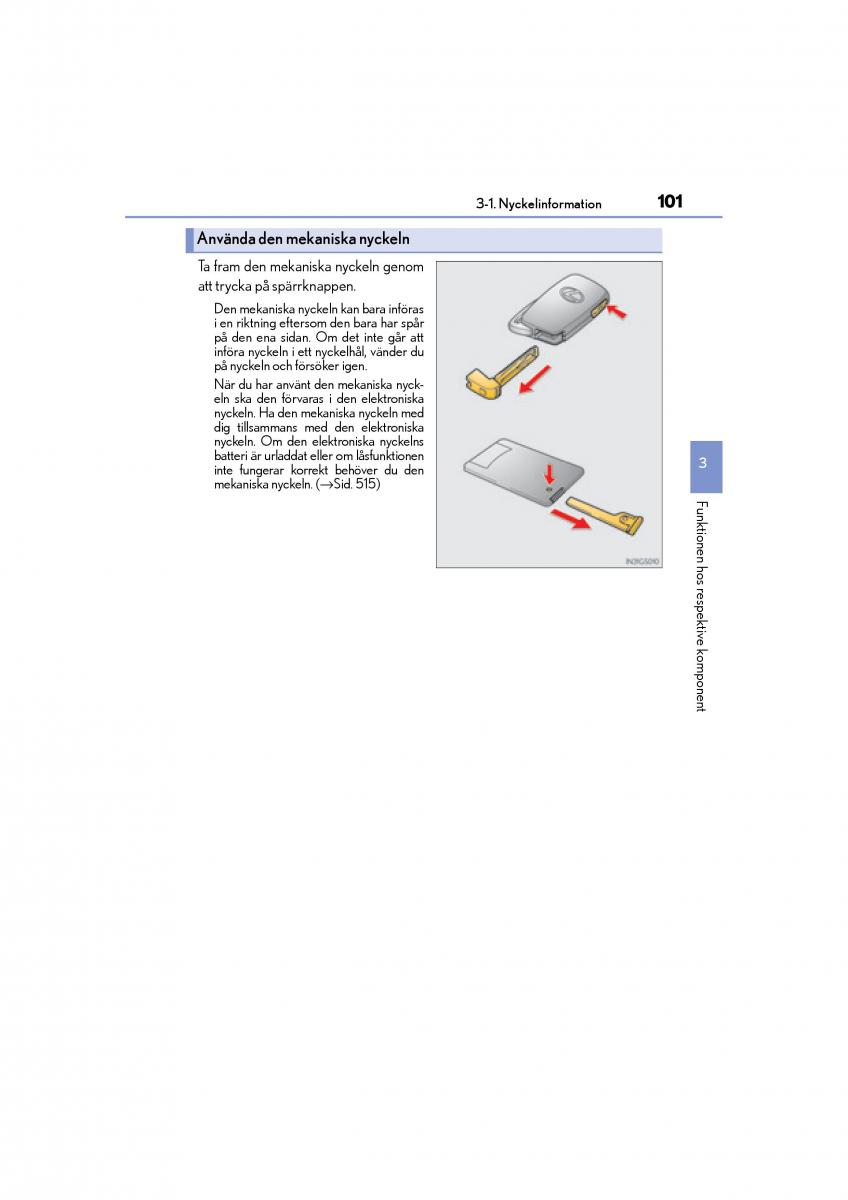 Lexus IS200t III 3 instruktionsbok / page 101