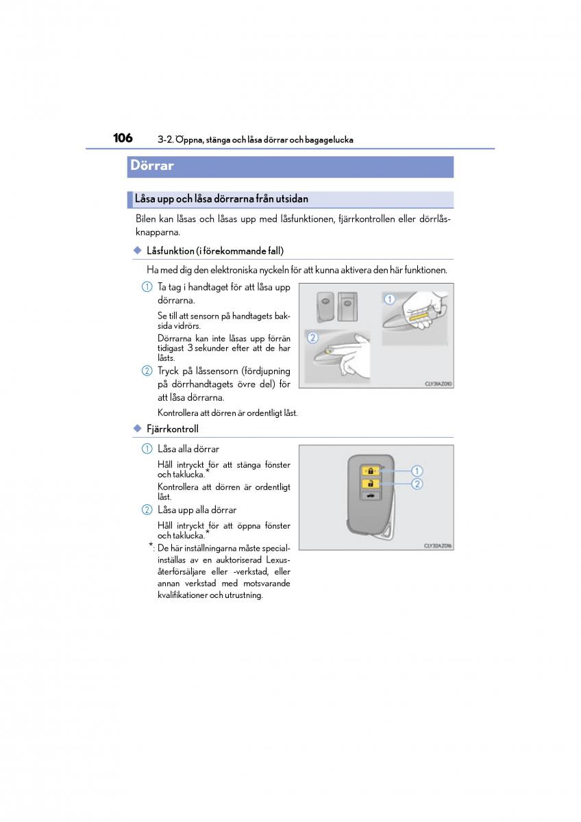 Lexus IS200t III 3 instruktionsbok / page 106