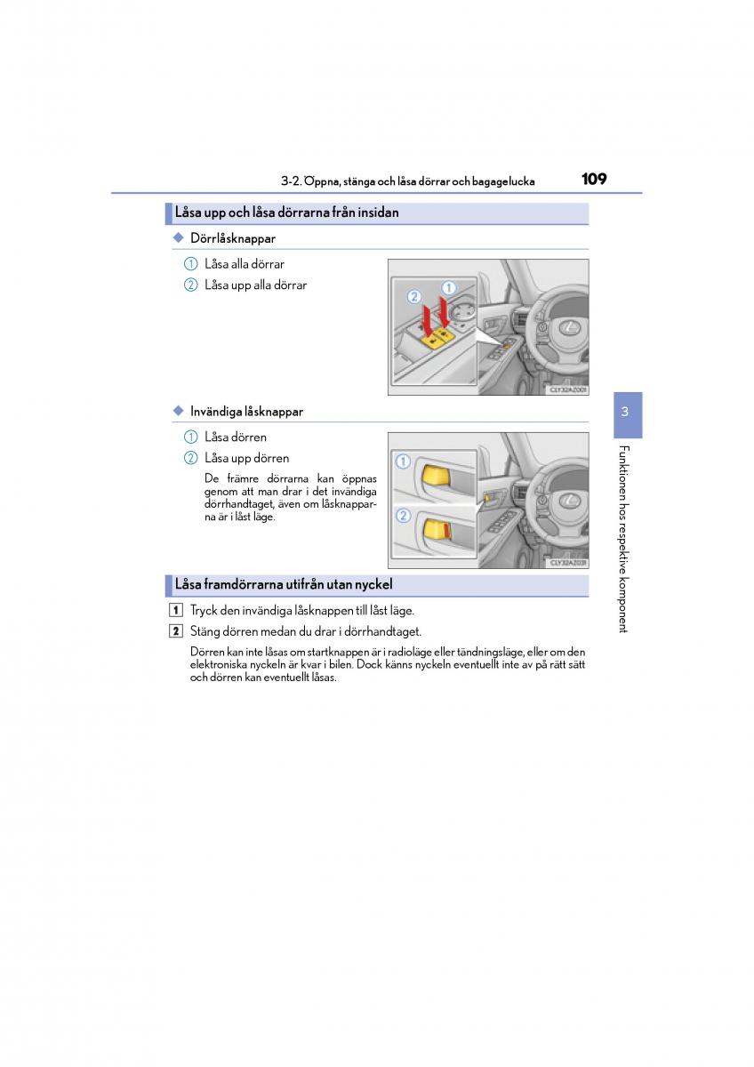 Lexus IS200t III 3 instruktionsbok / page 109