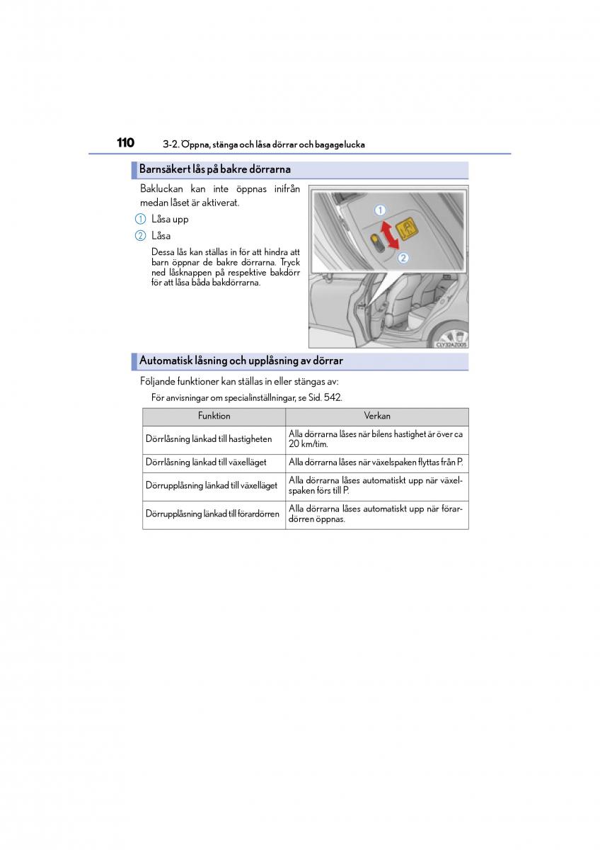 Lexus IS200t III 3 instruktionsbok / page 110