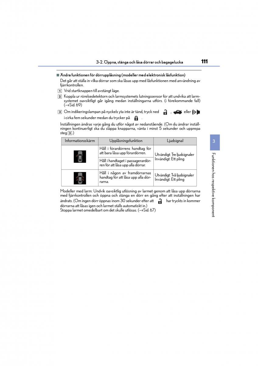 Lexus IS200t III 3 instruktionsbok / page 111