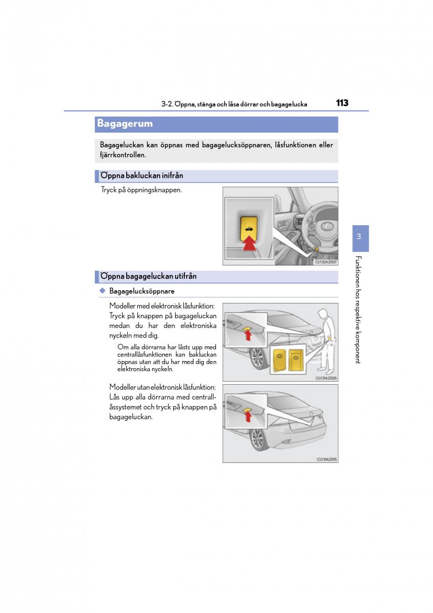 Lexus IS200t III 3 instruktionsbok / page 113