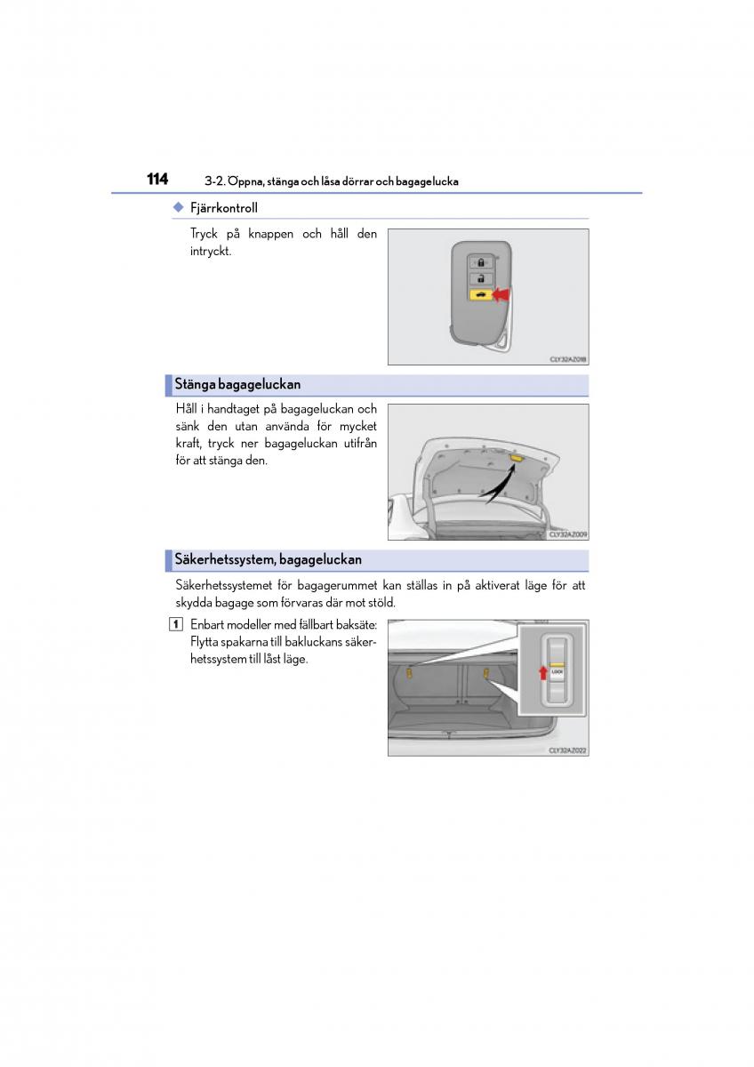 Lexus IS200t III 3 instruktionsbok / page 114