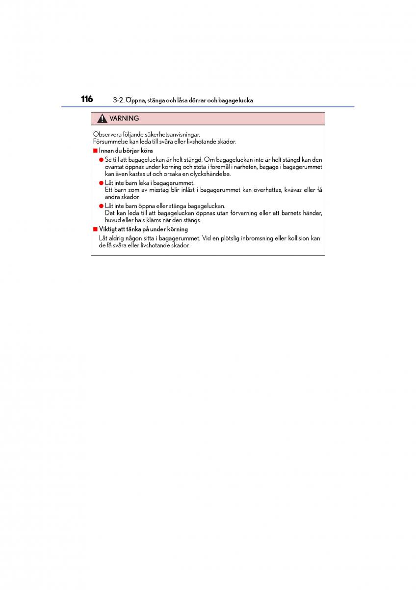 Lexus IS200t III 3 instruktionsbok / page 116