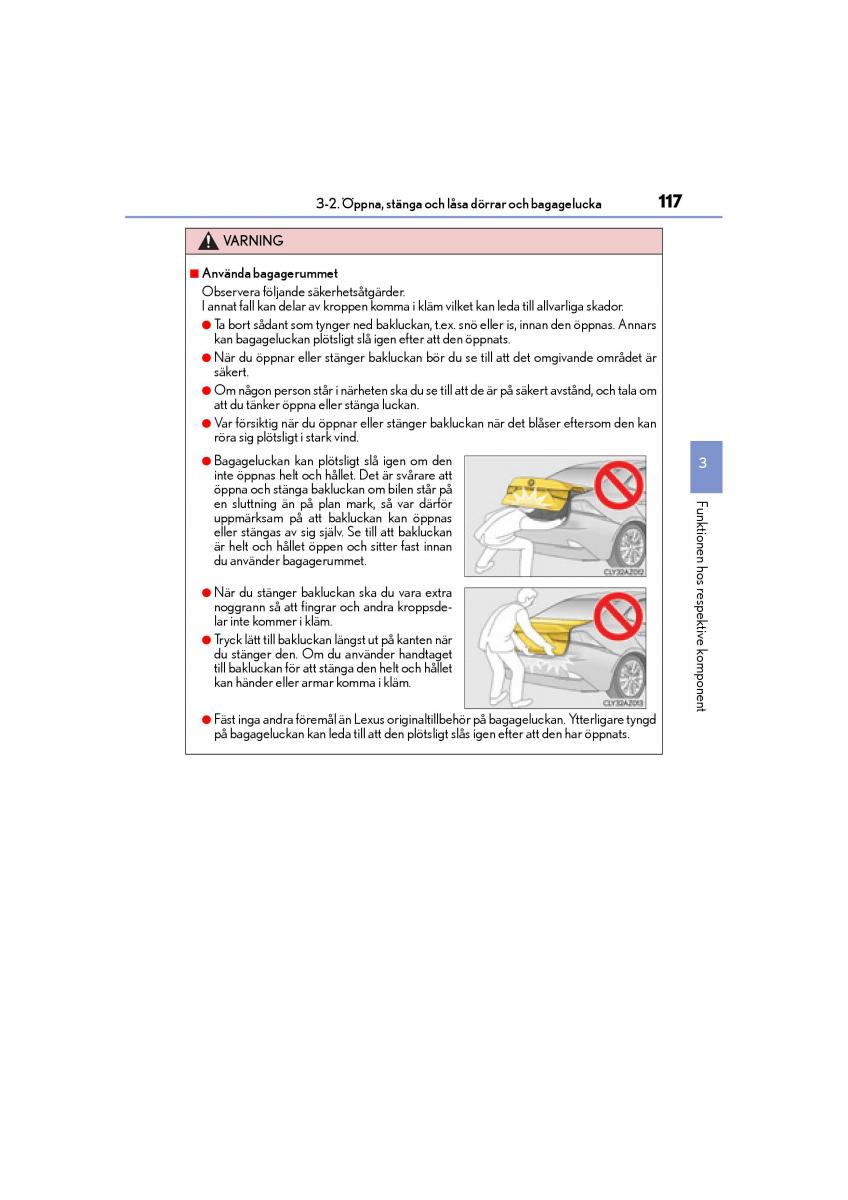 Lexus IS200t III 3 instruktionsbok / page 117